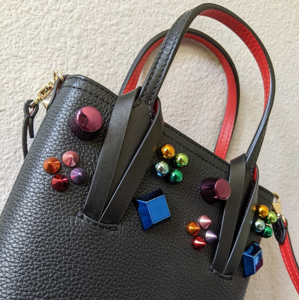 Louboutin: Cabata Mini Rainbow Multicolor Studded Crossbody Bag 🌈 - Picture 8 of 14